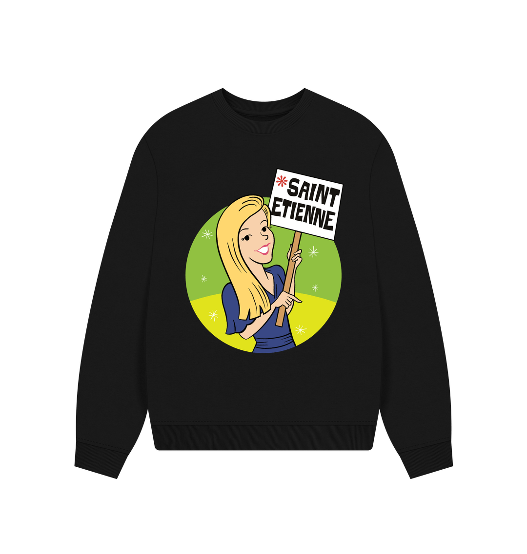 Black Printed Sweater Front