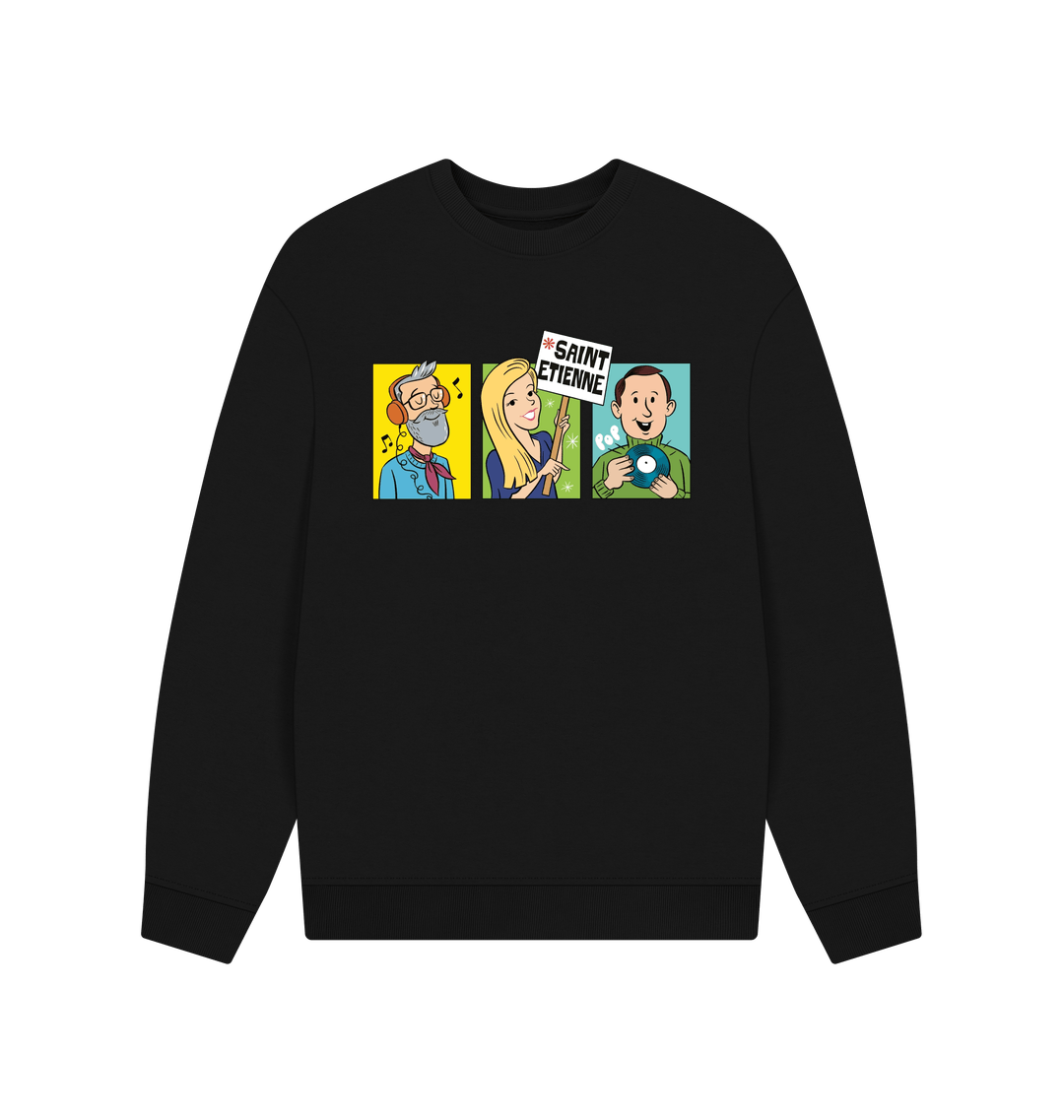 Black Printed Sweater Front