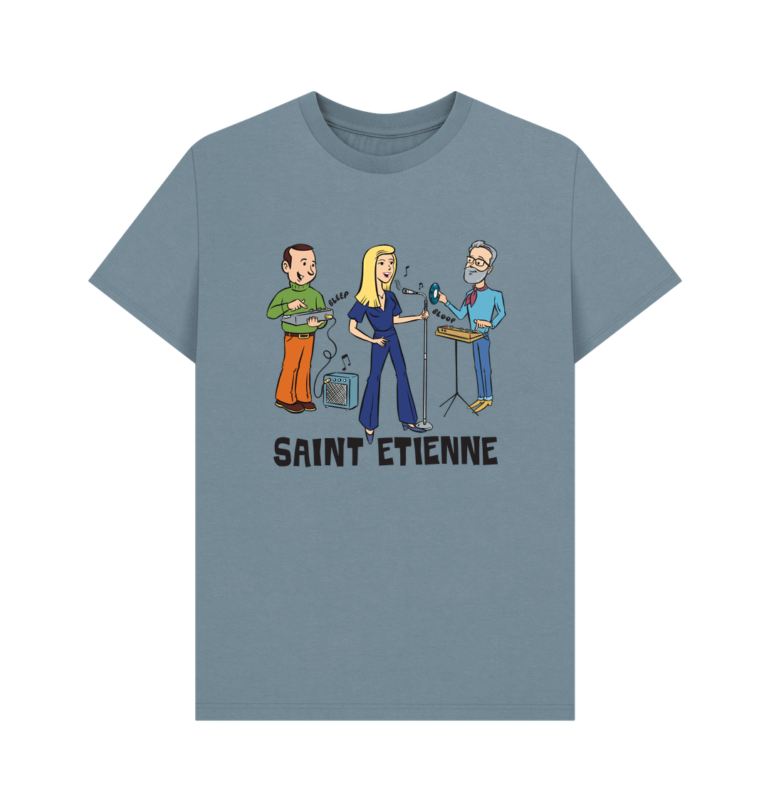 Stone Blue Printed T-shirt Front