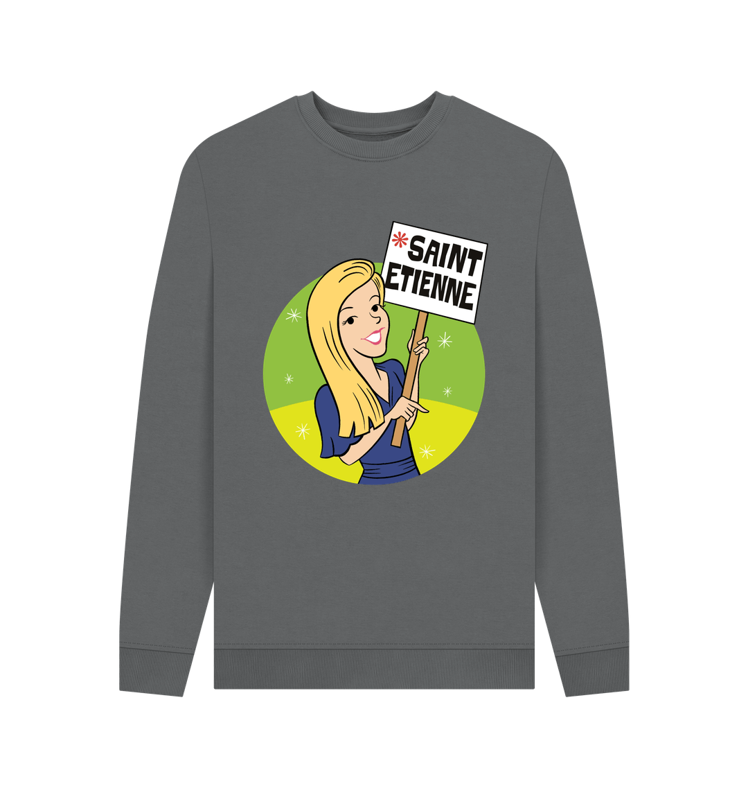 Slate Grey Printed Sweater Front