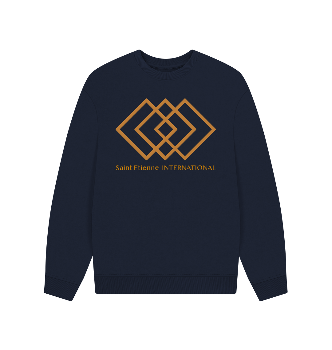 Navy Blue Printed Sweater Front