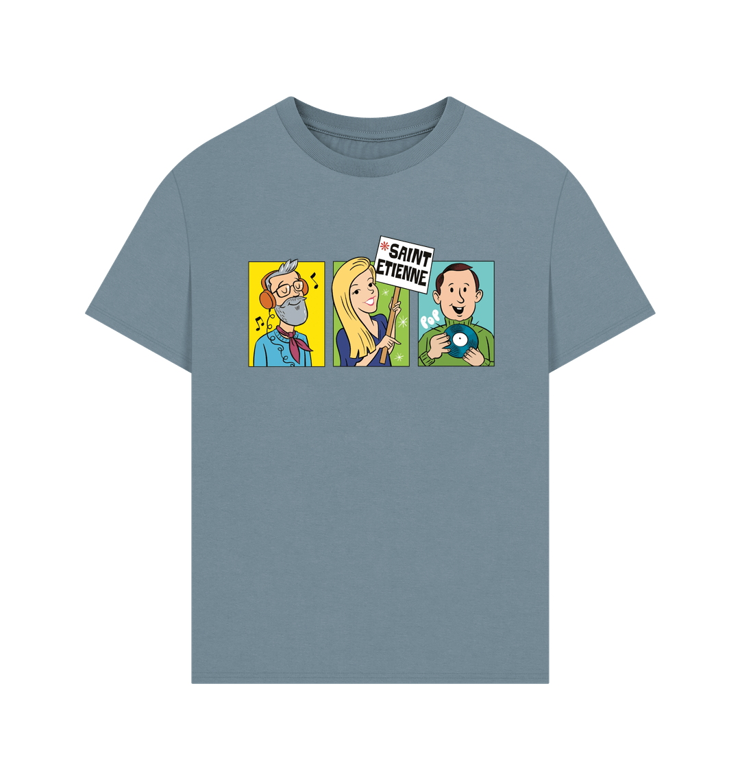 Stone Blue Printed T-shirt Front