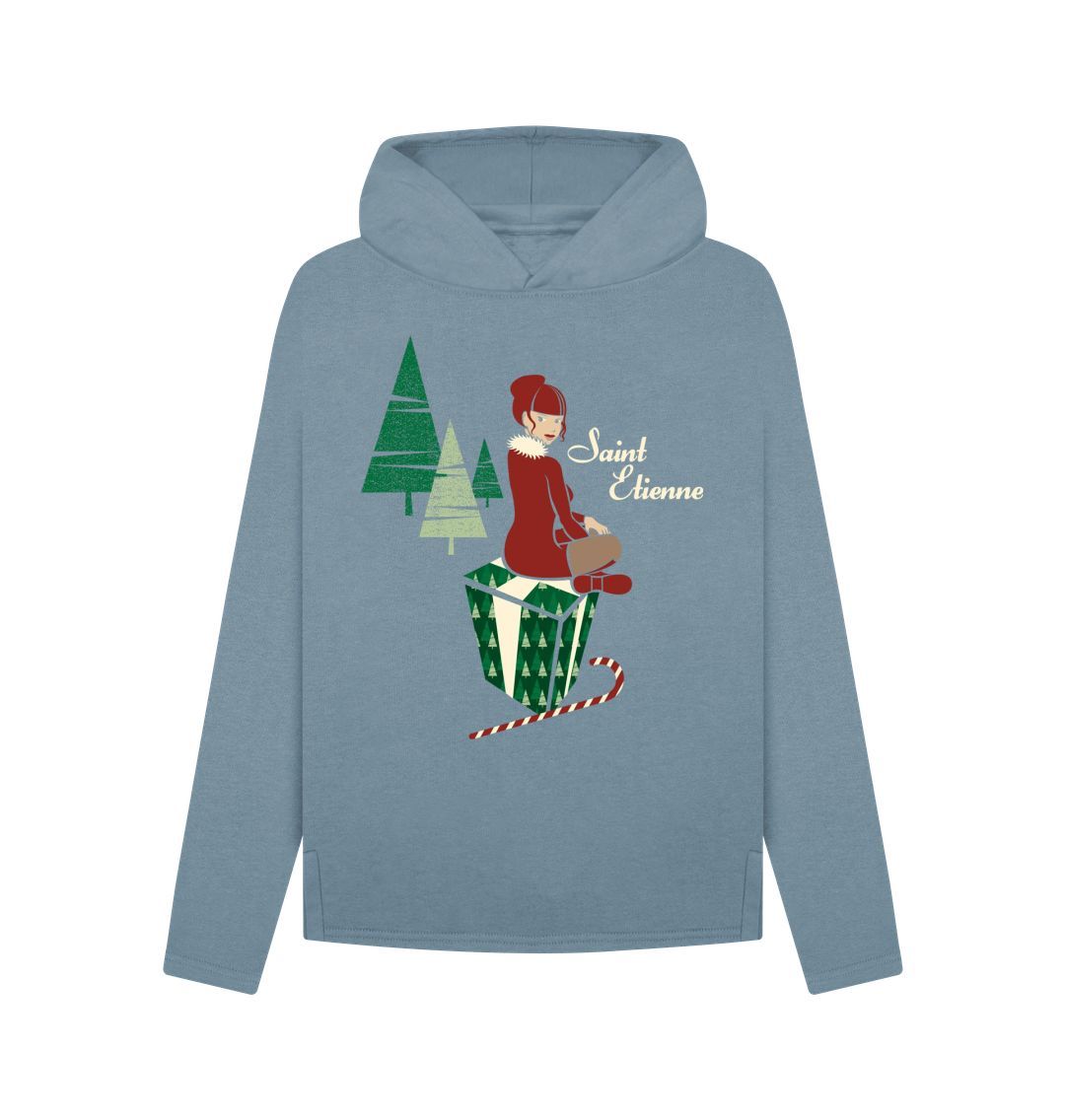 Stone Blue A Glimpse Of Stocking relaxed fit hoodie
