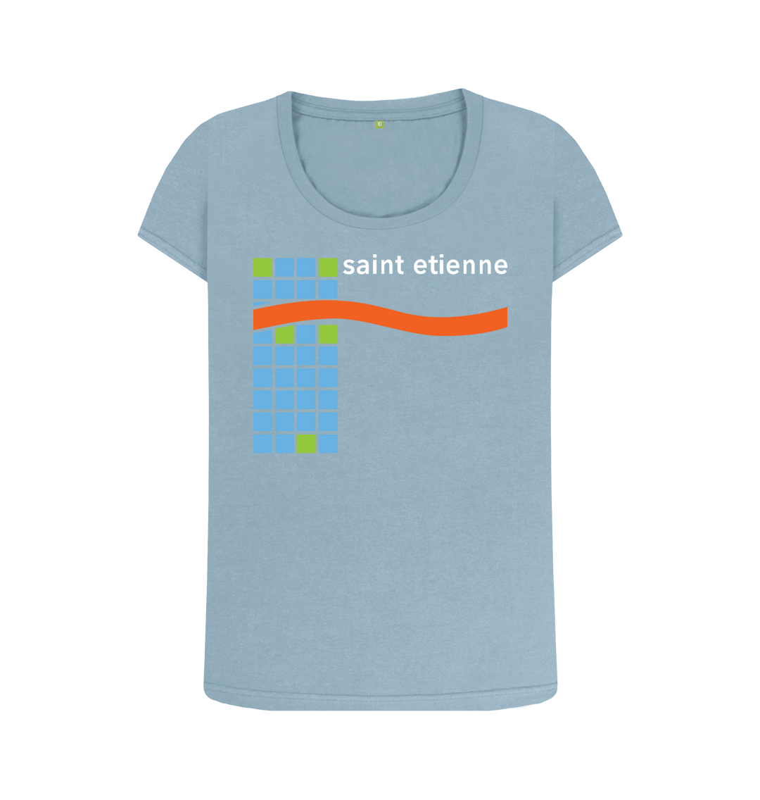 Stone Blue Printed T-shirt Front