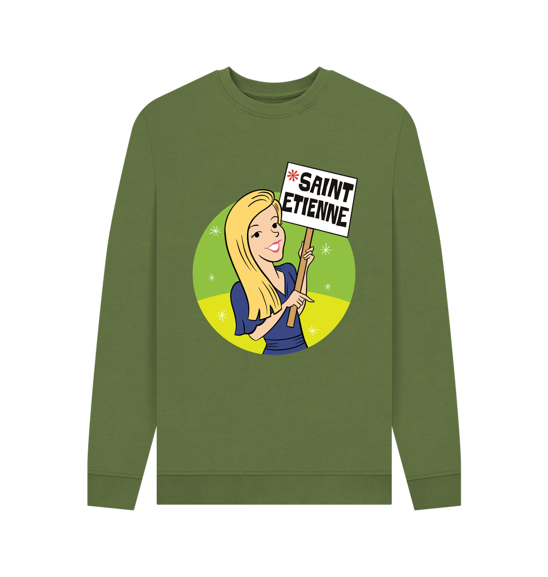 Khaki Printed Sweater Front