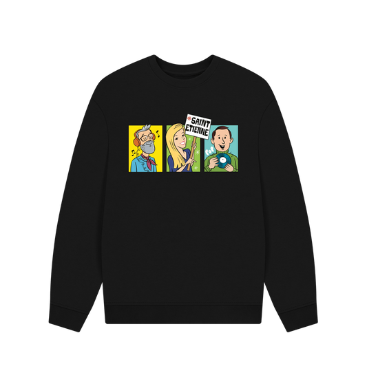 Black Printed Sweater Front