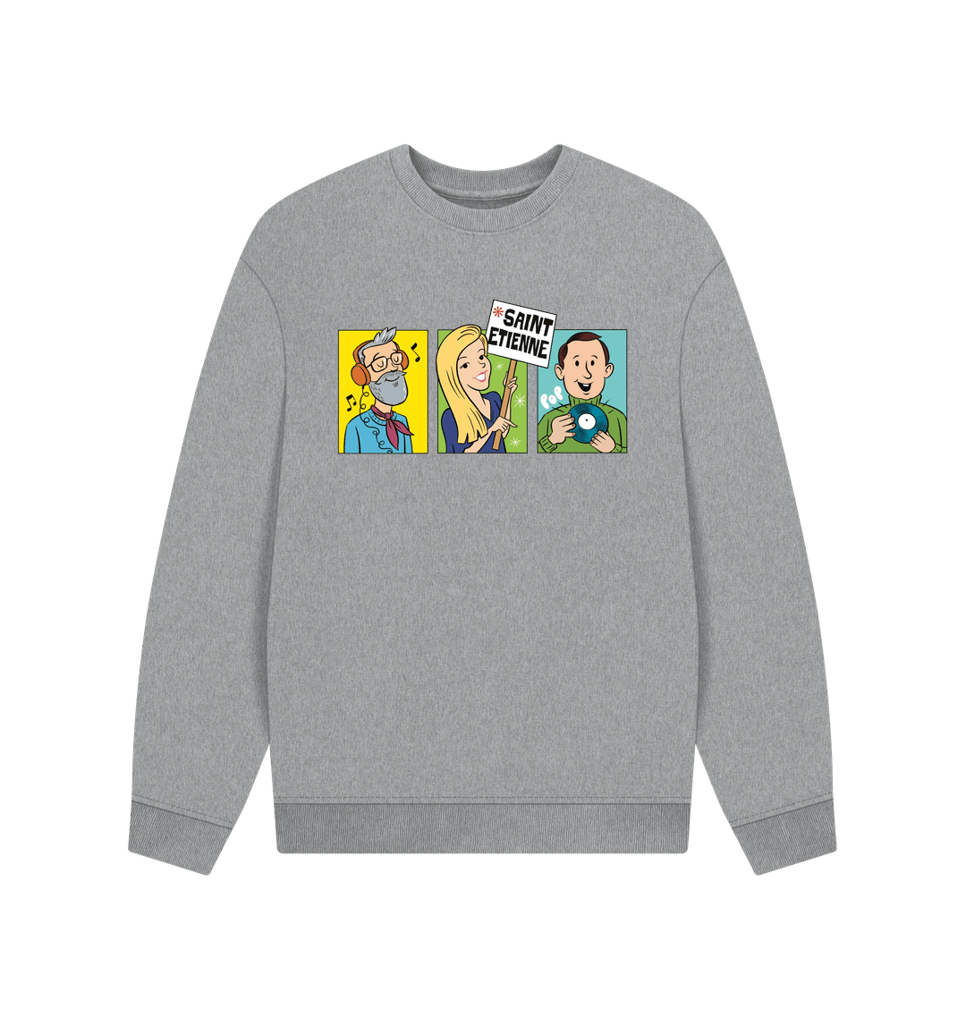 Athletic Grey Printed Sweater Front