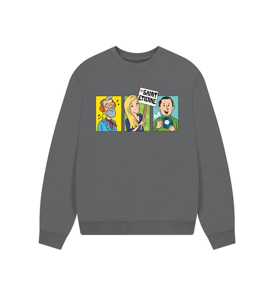 Slate Grey Printed Sweater Front