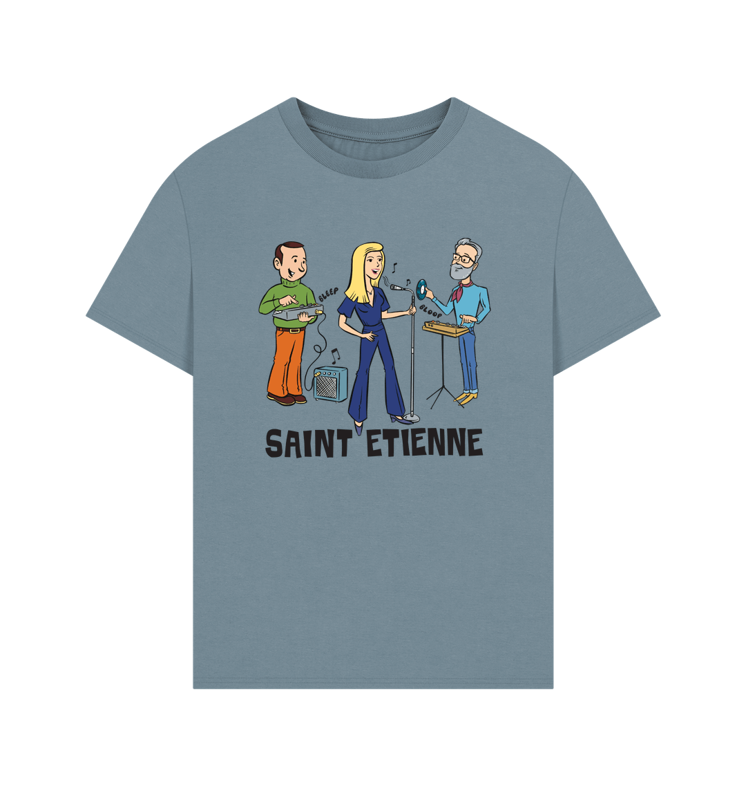 Stone Blue Printed T-shirt Front