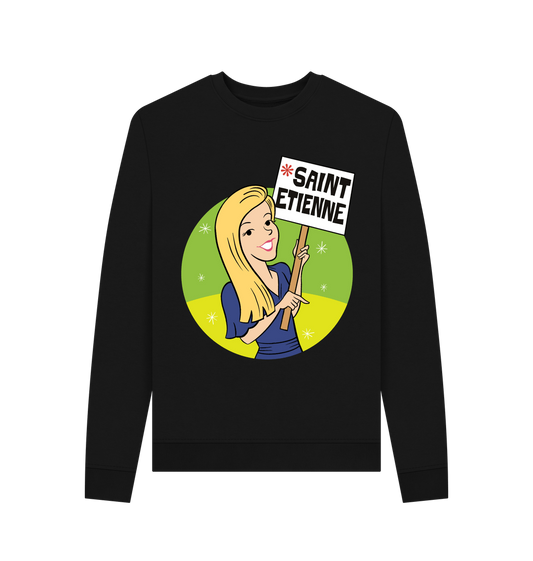 Black Printed Sweater Front