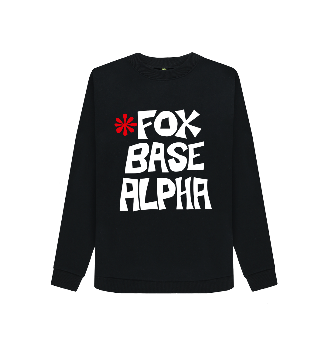 Black Printed Sweater Front