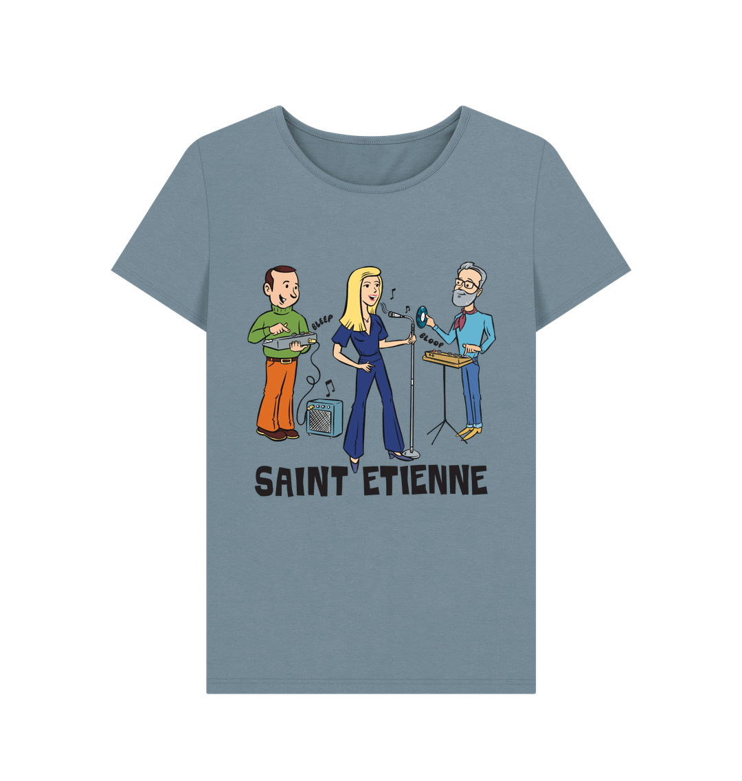 Stone Blue Printed T-shirt Front