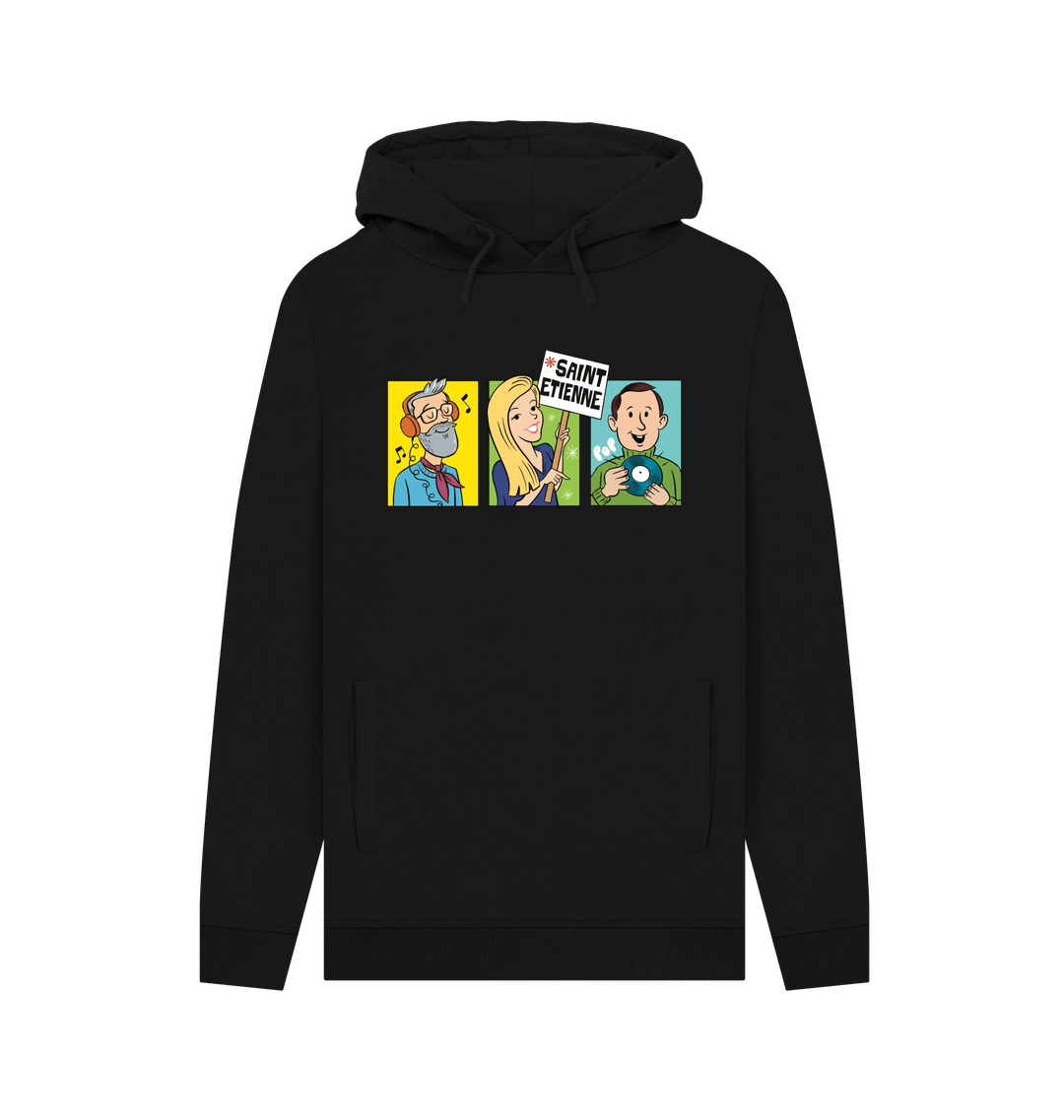 Black Printed Hoody Front