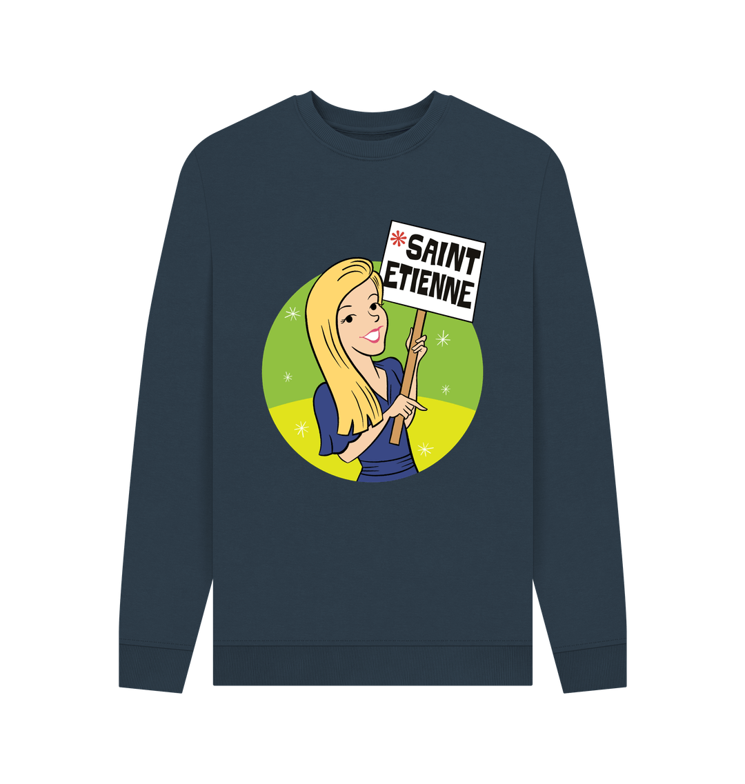 Navy Blue Printed Sweater Front