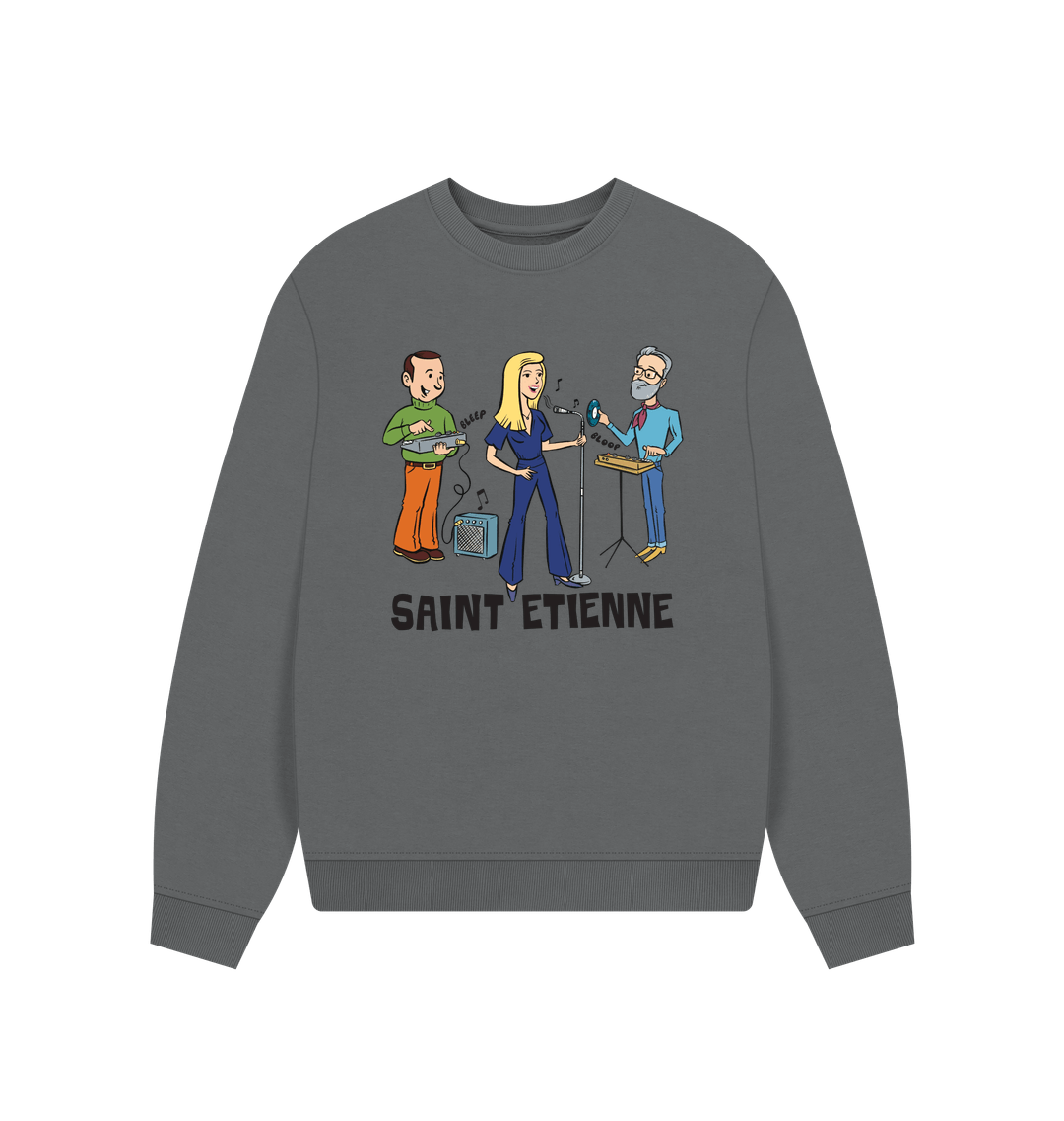 Slate Grey Printed Sweater Front