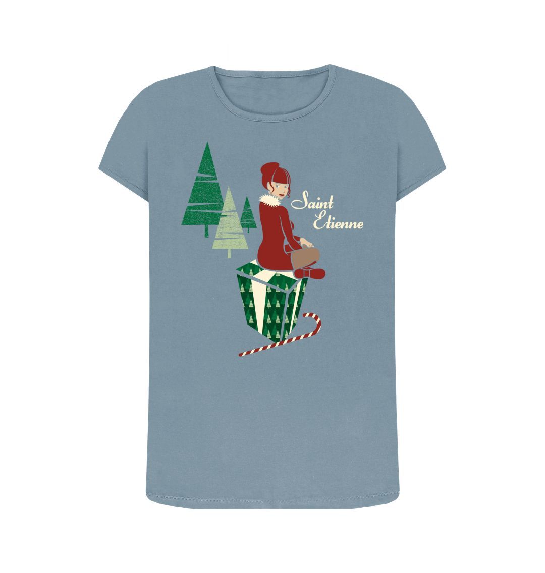 Stone Blue A Glimpse Of Stocking crew neck t-shirt