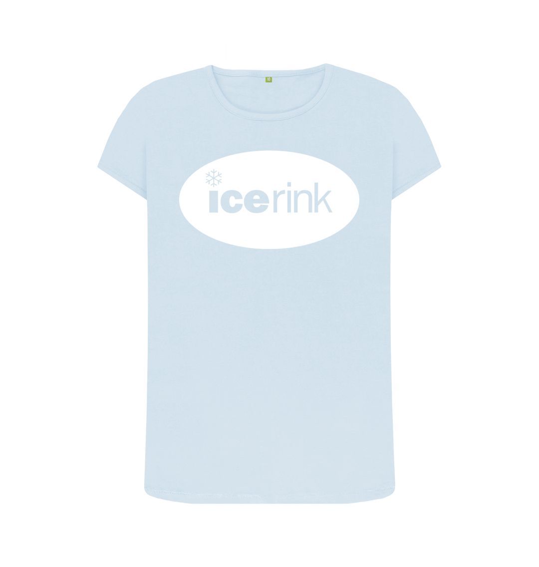 Sky Blue Icerink White Oval Logo crew neck t-shirt