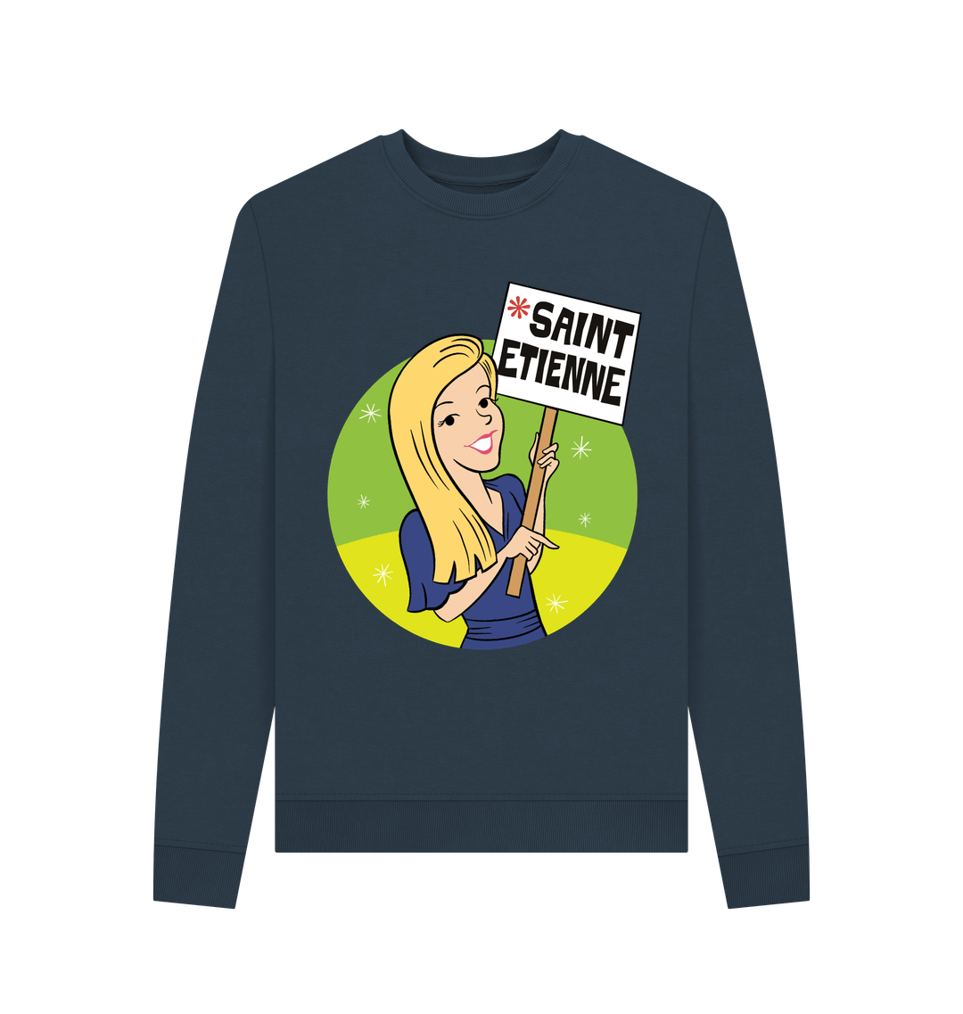 Navy Blue Printed Sweater Front