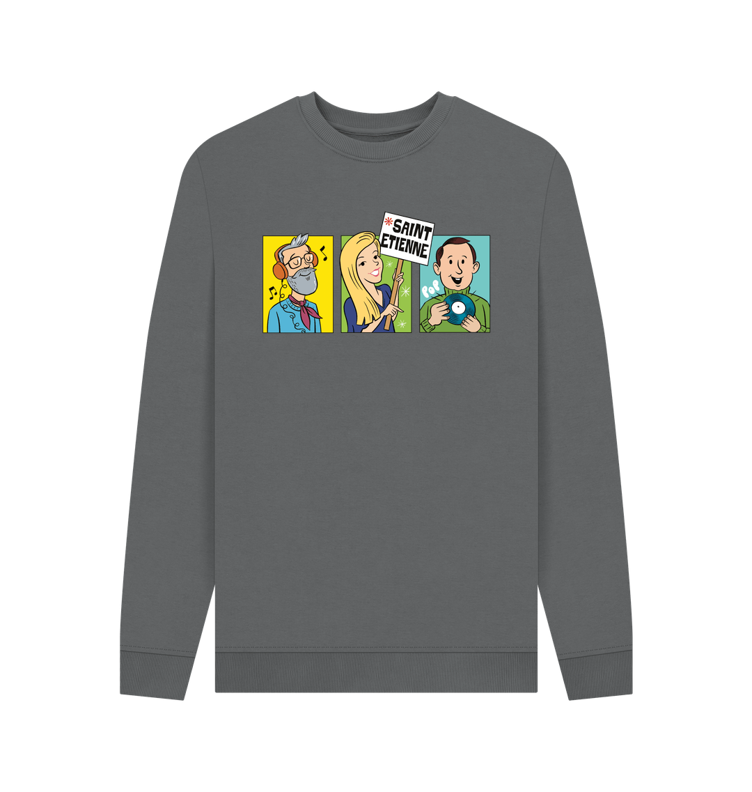 Slate Grey Printed Sweater Front