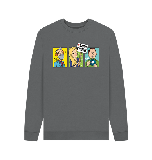 Slate Grey Printed Sweater Front