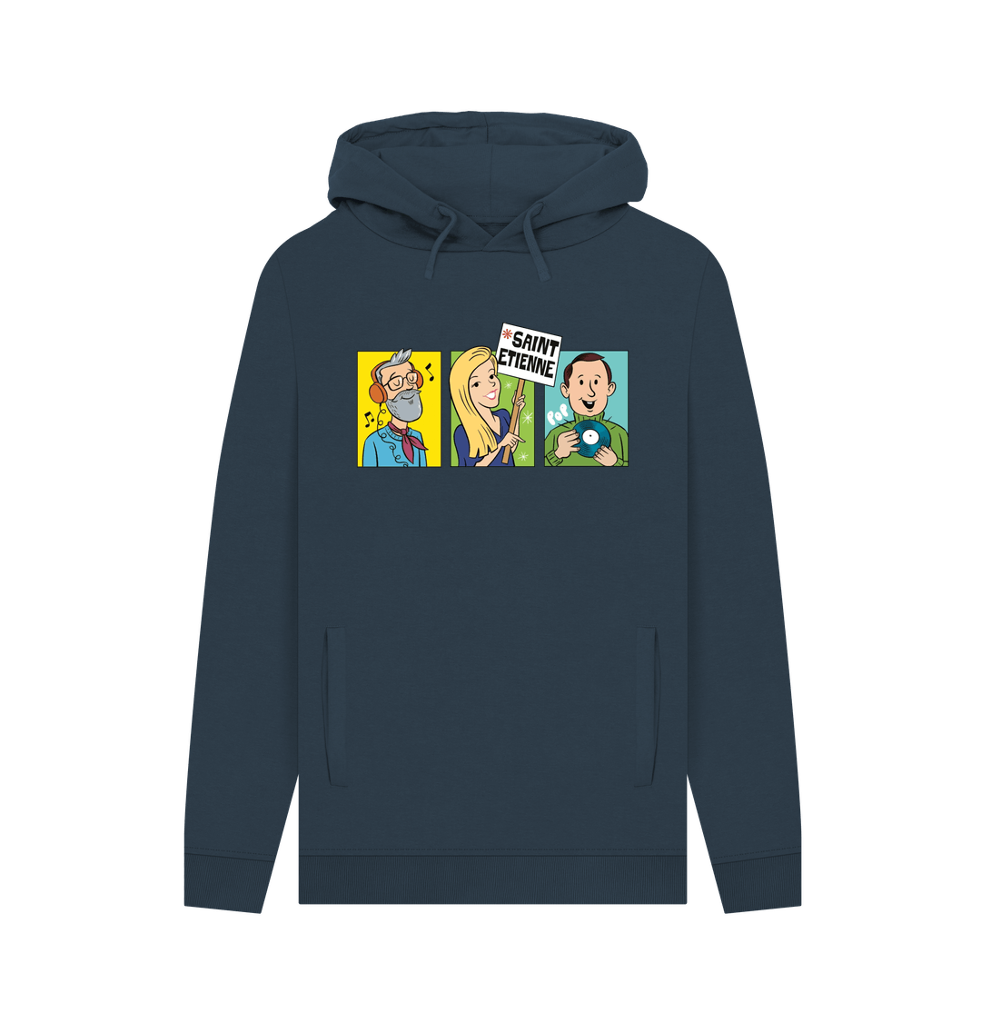 Navy Printed Hoody Front