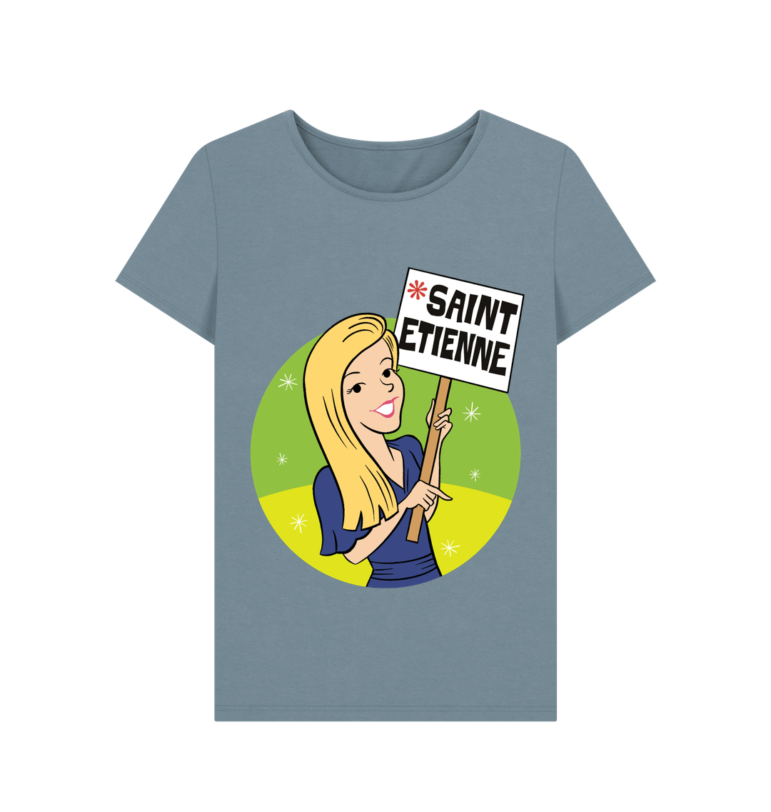 Stone Blue Printed T-shirt Front