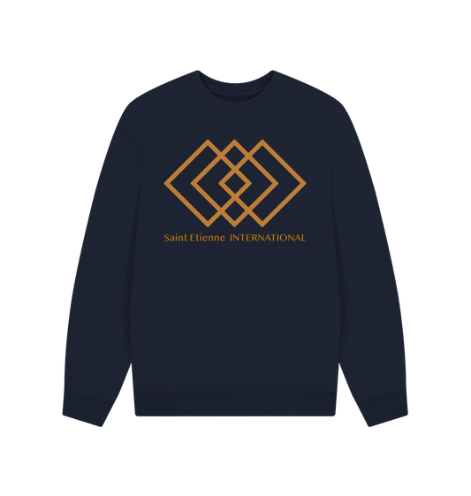 Navy Blue Printed Sweater Front