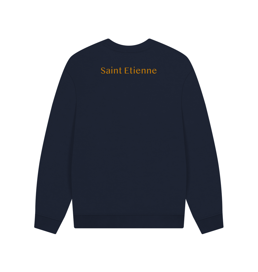 Navy Blue Printed Sweater Back