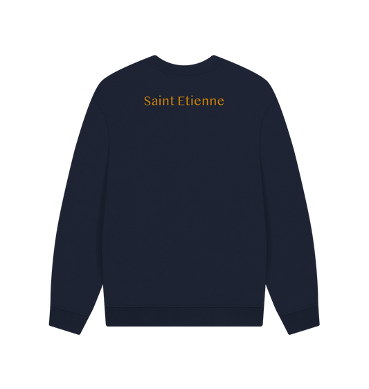 Navy Blue Printed Sweater Back