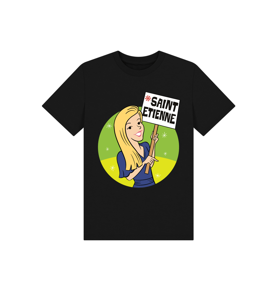 Black Printed Kids T-Shirt Front