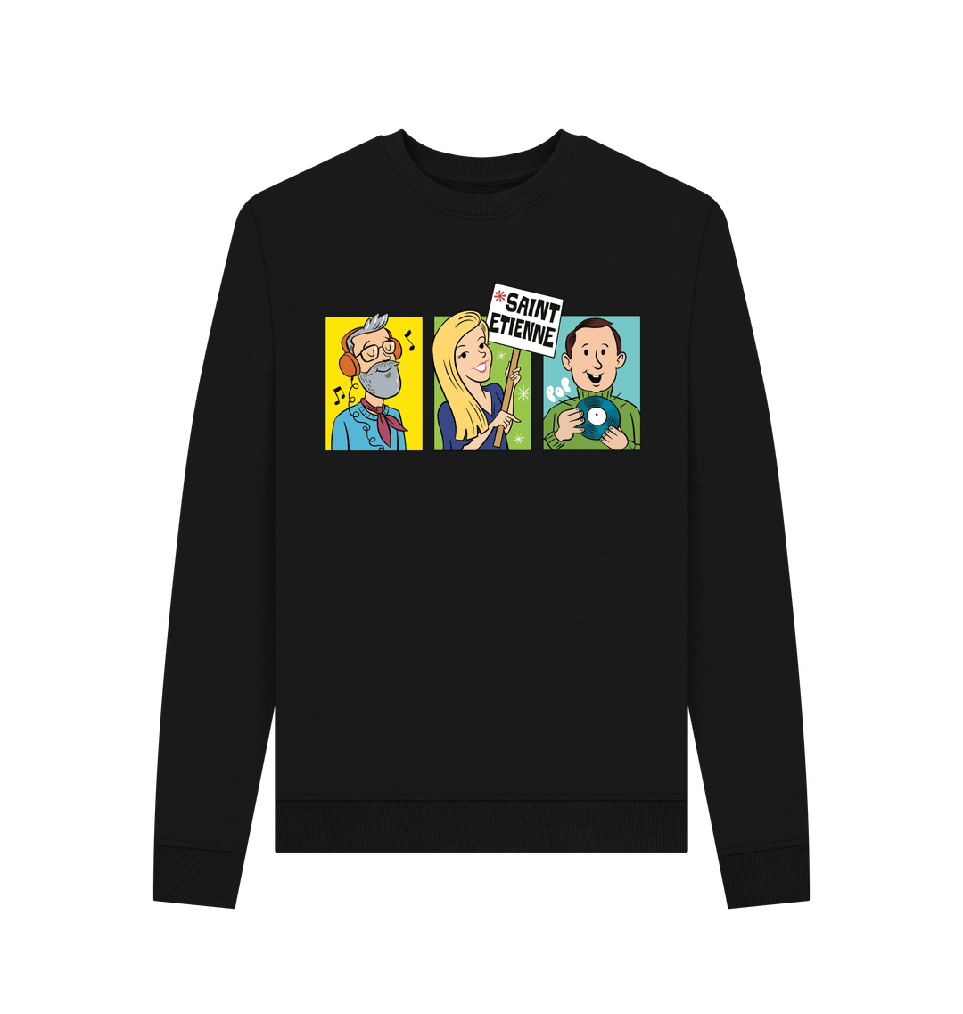 Black Printed Sweater Front