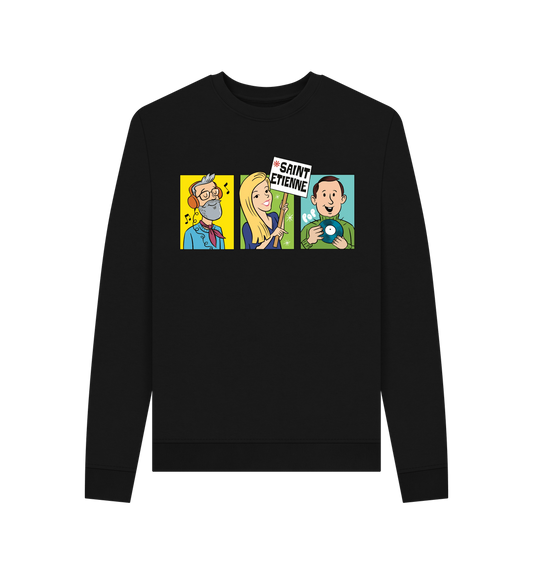 Black Printed Sweater Front