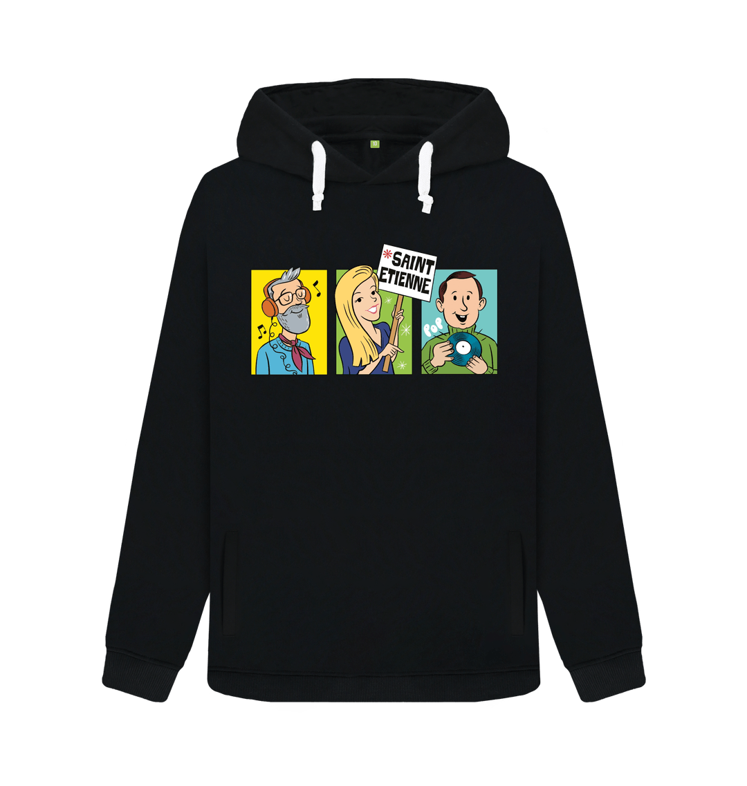 Black Printed Sweater Front