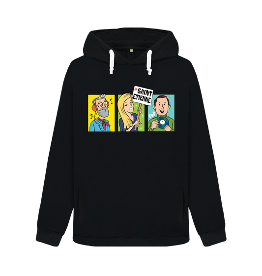 Black Printed Sweater Front