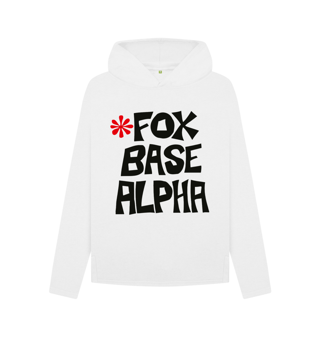 White Fox Base Alpha relaxed fit hoodie