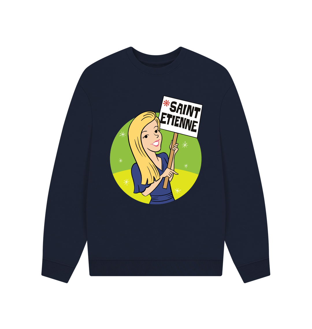 Navy Blue Printed Sweater Front