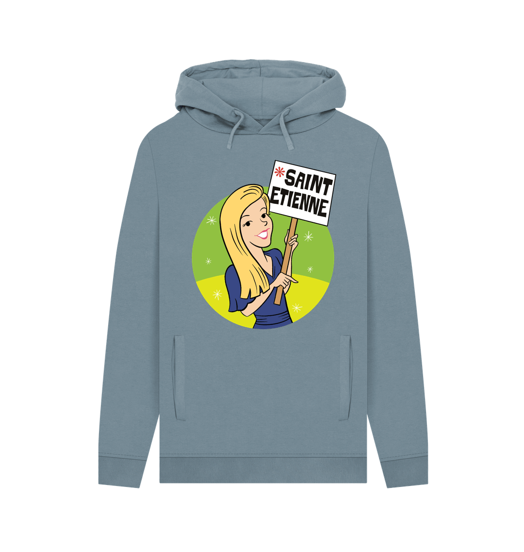 Stone Blue Printed Hoody Front