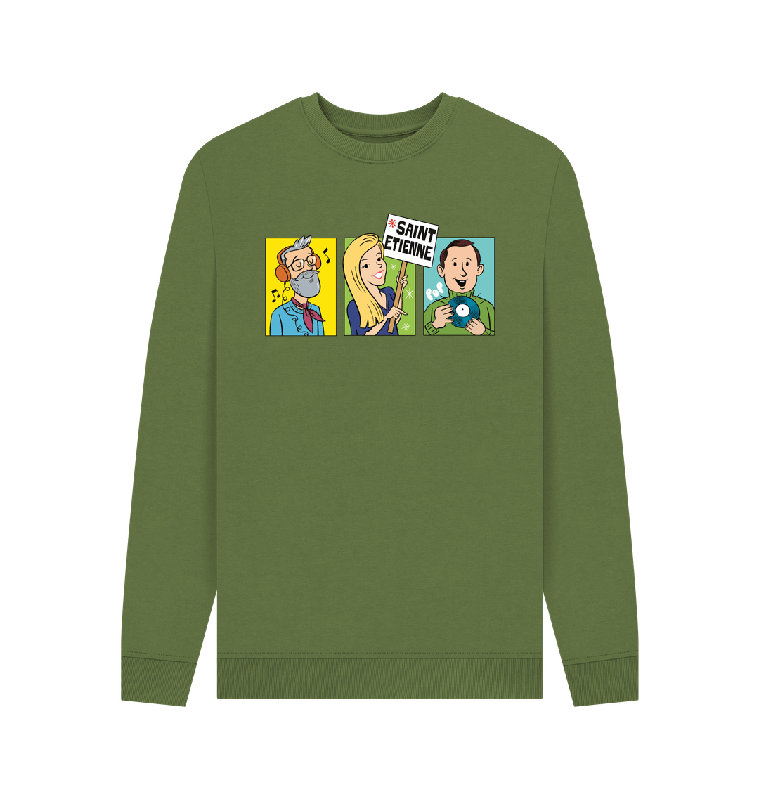 Khaki Printed Sweater Front
