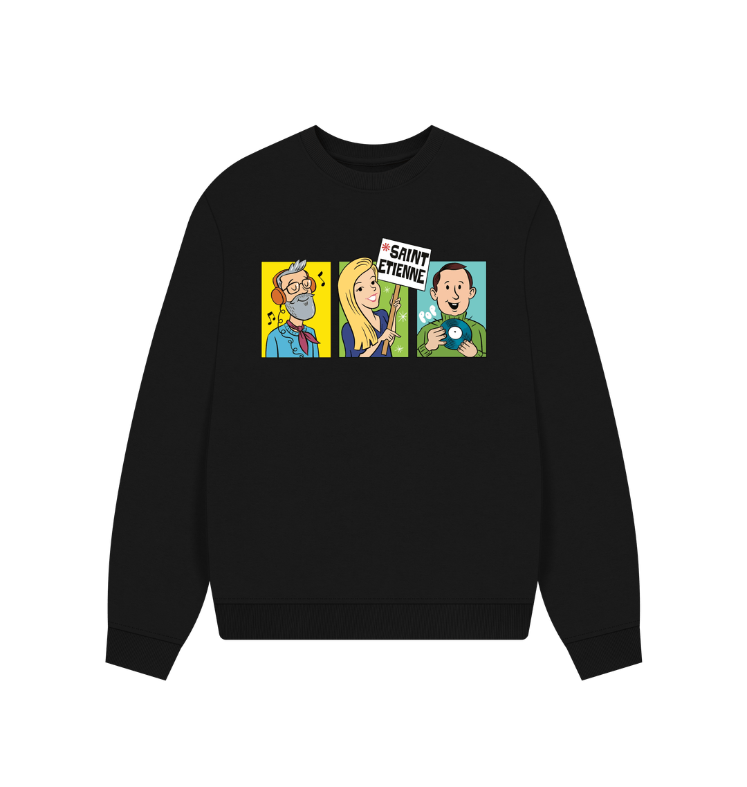 Black Printed Sweater Front