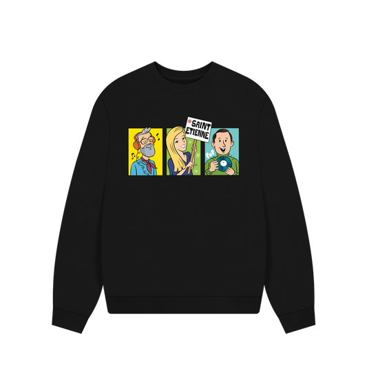 Black Printed Sweater Front