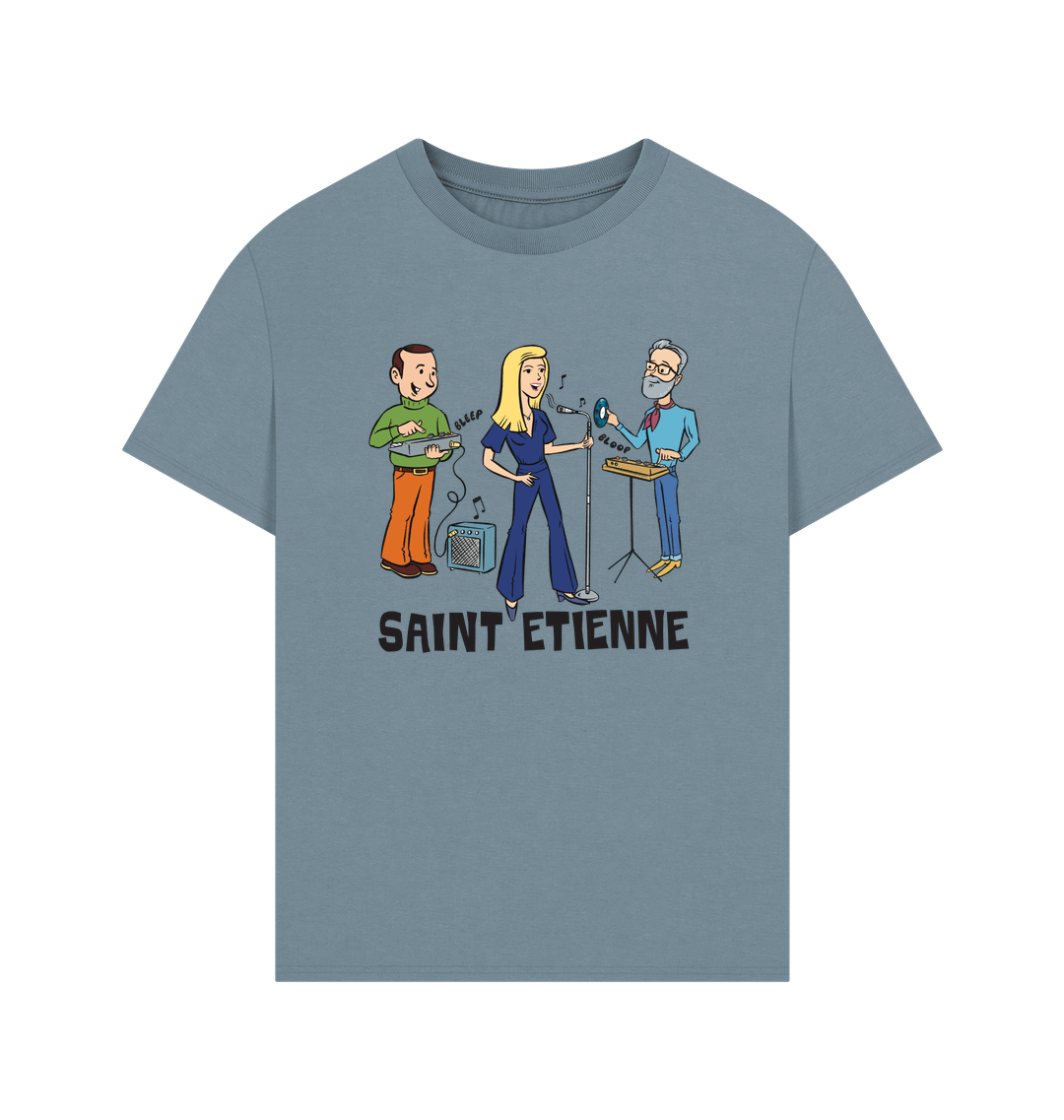 Stone Blue Printed T-shirt Front