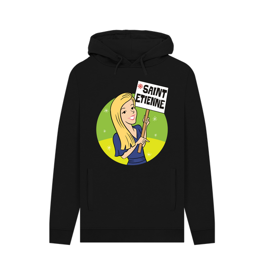 Black Printed Hoody Front