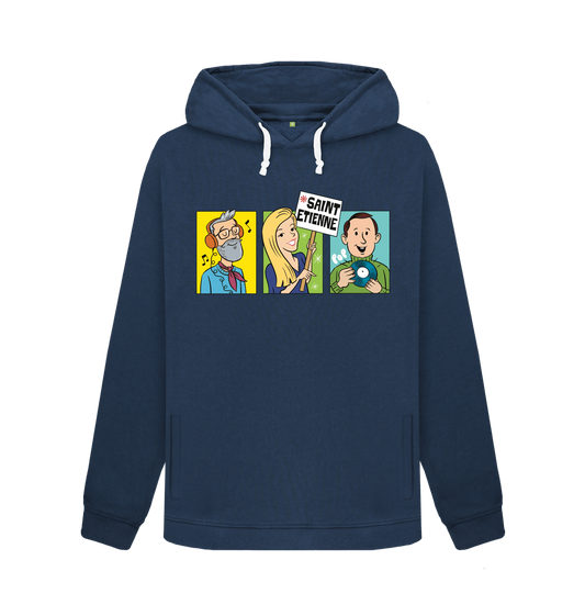 Navy Blue Printed Sweater Front