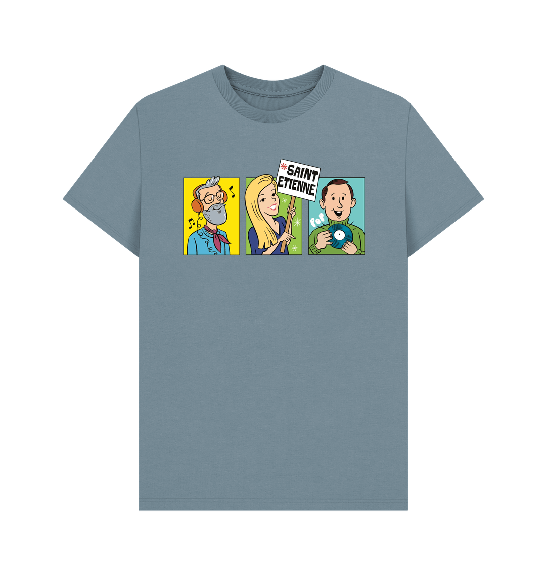 Stone Blue Printed T-shirt Front