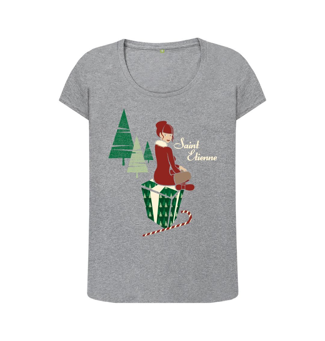 Athletic Grey A Glimpse Of Stocking scoop neck t-shirt