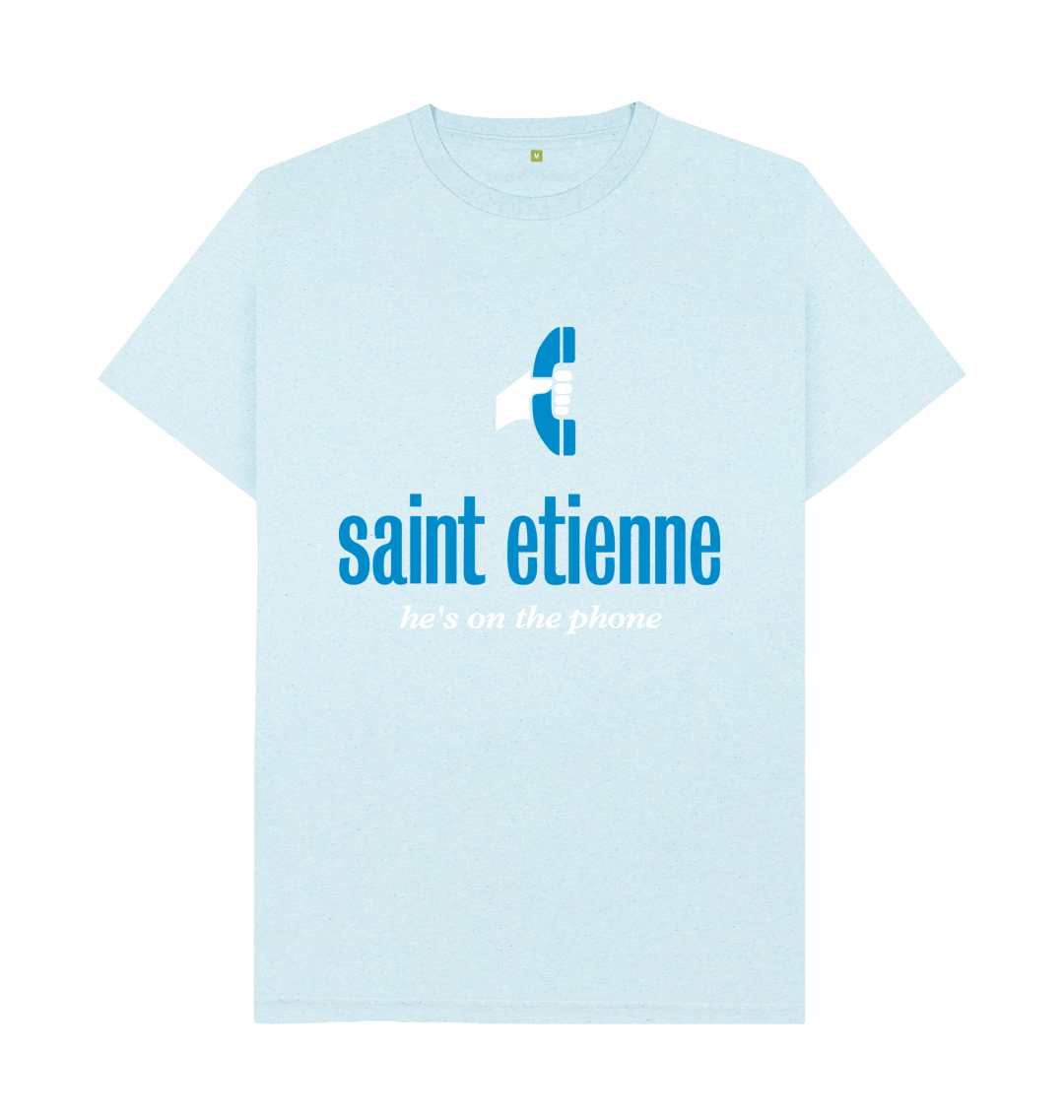 Light Blue Recycled Printed T-Shirt Front