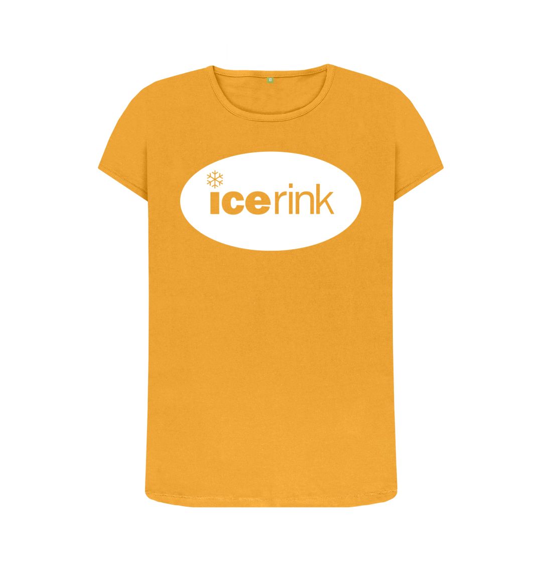 Mustard Icerink White Oval Logo crew neck t-shirt