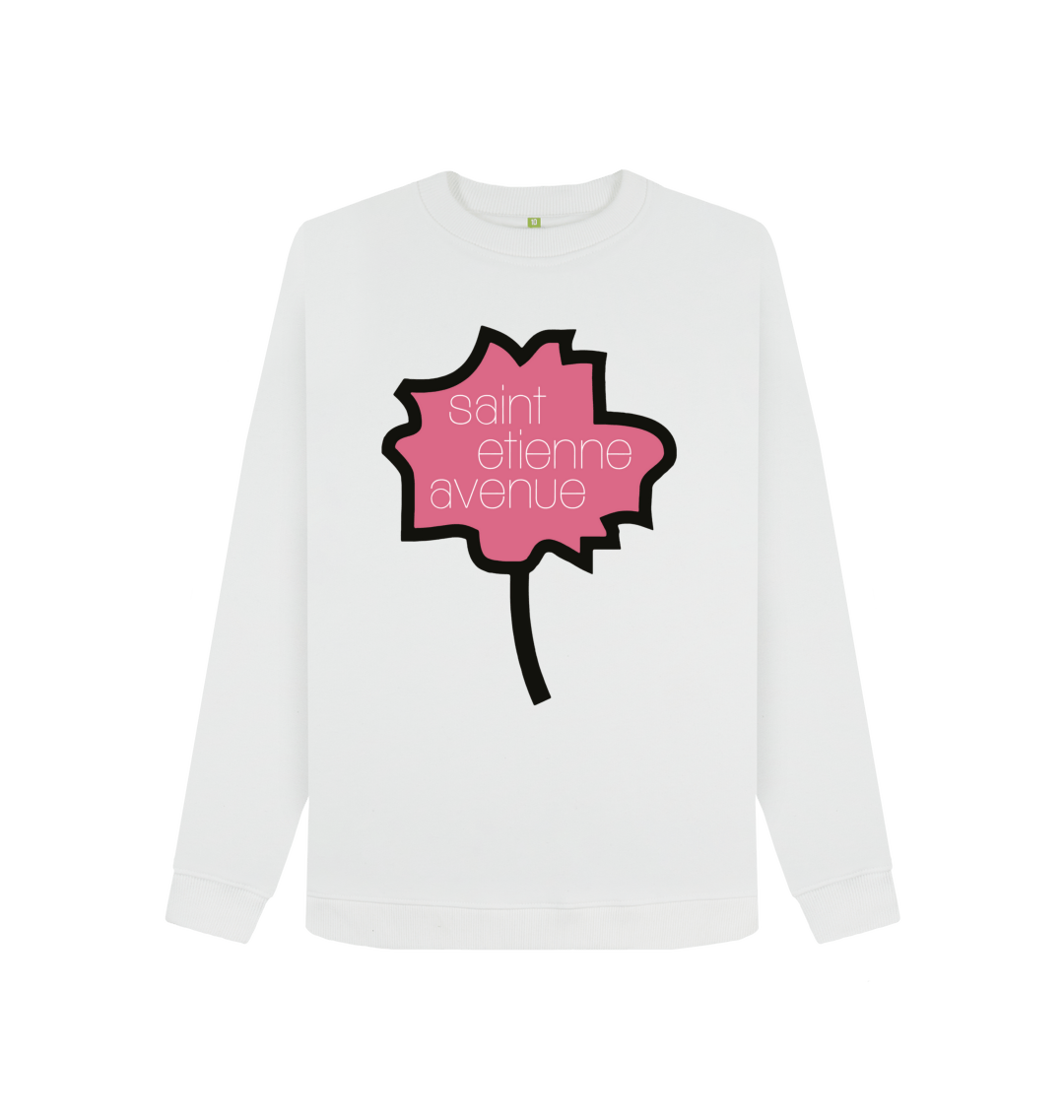 White Printed Sweater Front