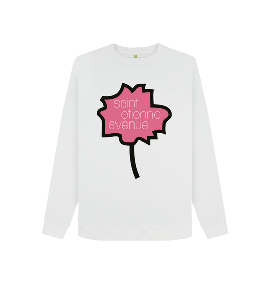 White Printed Sweater Front