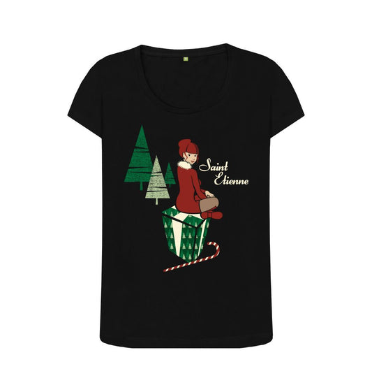 Black A Glimpse Of Stocking scoop neck t-shirt